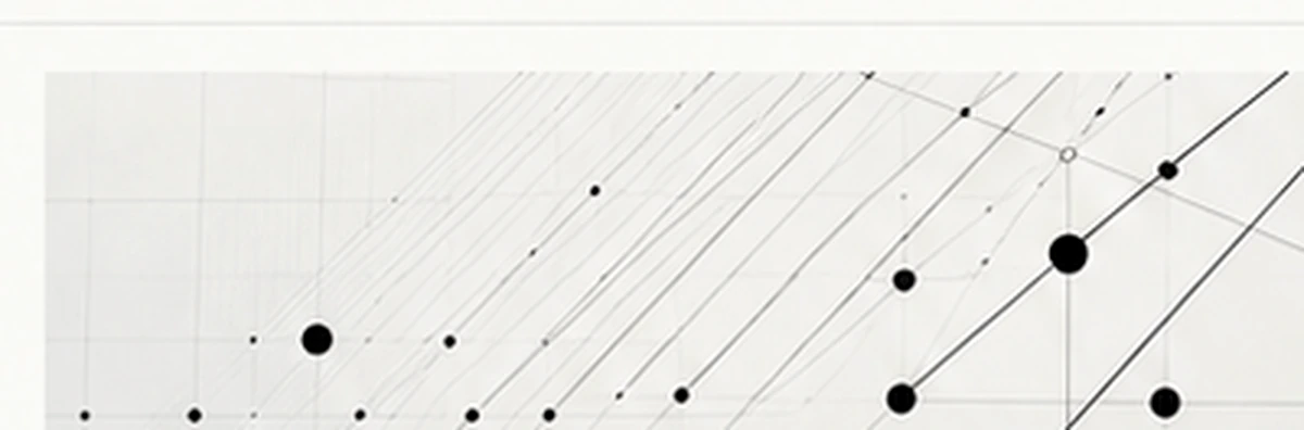 Technical dot matrix with diagonal connections symbolizing development milestones