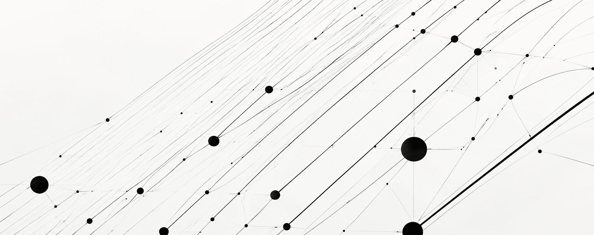 Abstraktes Netz aus diagonalen Linien und Knoten als Darstellung vernetzter Forschungsaktivit&auml;ten